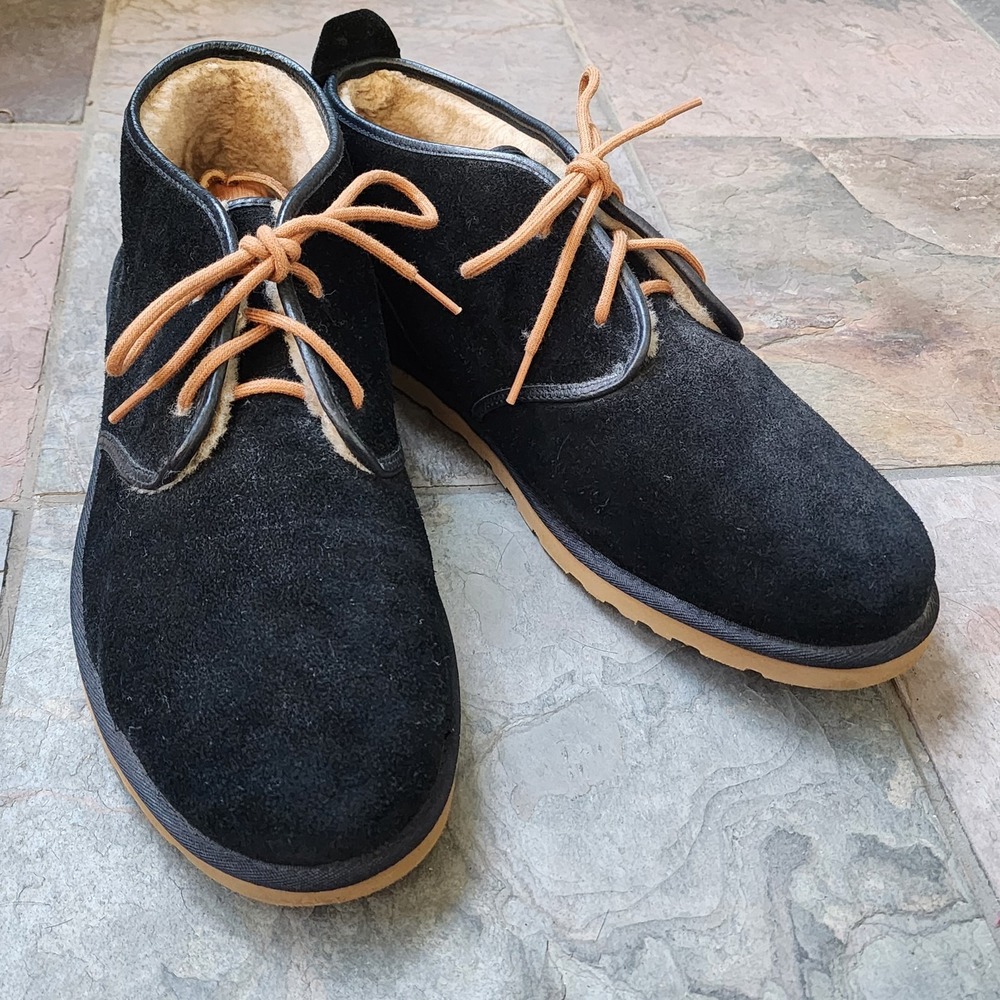 UGG Maksim Chukka Black Suede Wool Lining Ankle Boots Mens Size 15